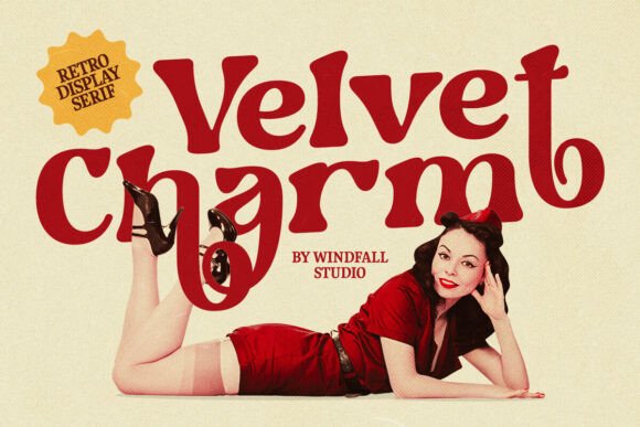 Velvet Charm: A Retro Display Font for Vintage Brand Identity